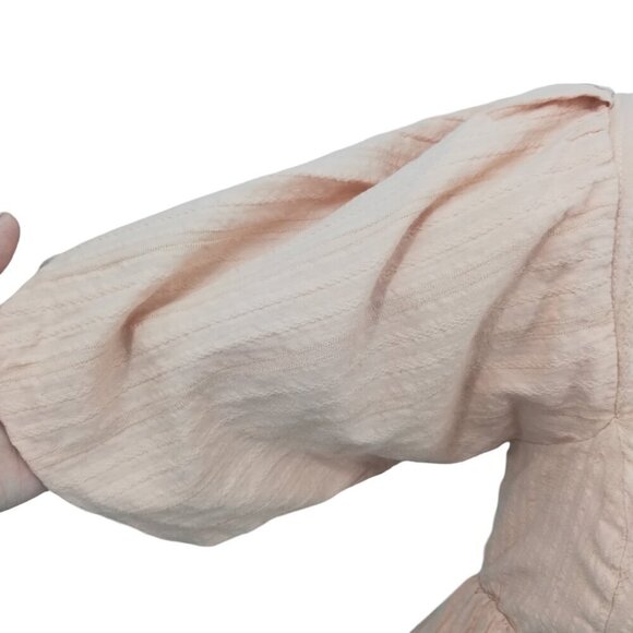 Lulus Puff Sleeve Open Back Empire Waist Babydoll Mini Dress Size S Blush Pink - Picture 2 of 15